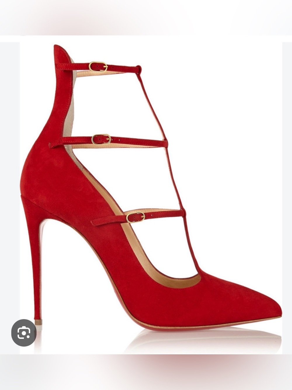 Christian Louboutin Toerless Muse 100 Red Suede Heels, Size 39.5, EUC